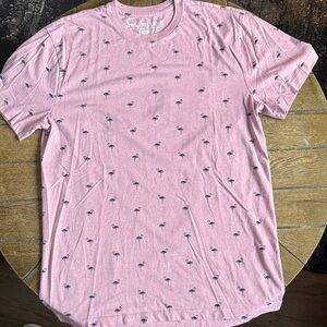 Men's Flamingo Print Short Sleeve Tee - Pink